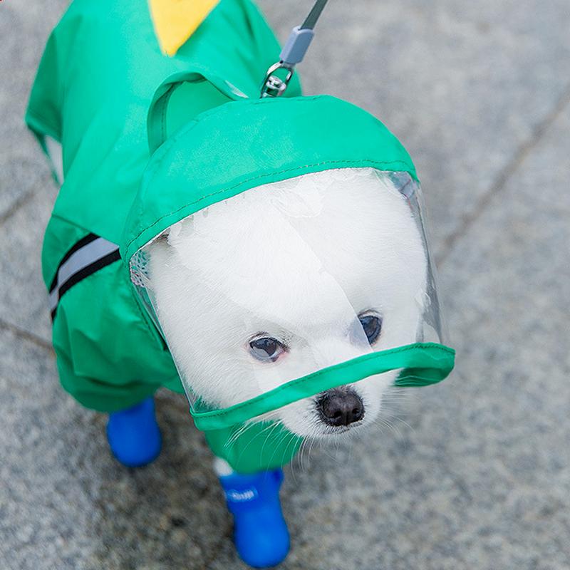 2025 Новый маленький плащ для собак Четыре фута водонепроницаемый все включено плюшевый пончо плащ для домашних животных маленький и средний размер для собак Bi Xiong Bomei