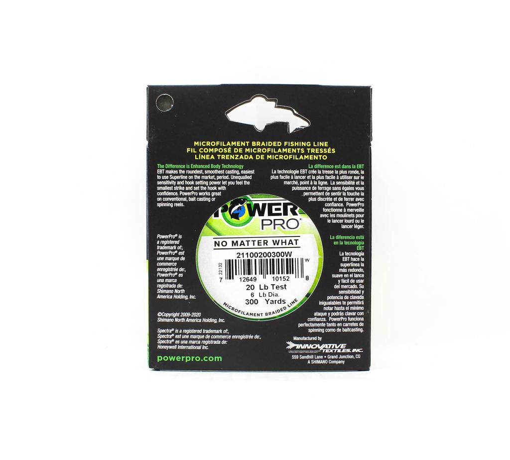 POWER PRO Плетеная леска Spectra Line 20 фунтов на 300 ярдов, белая (1528)