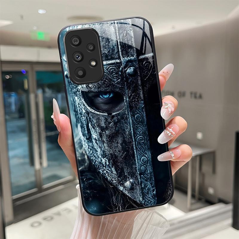 Cute Cartoon Cats Flower Case For Samsung Galaxy A52 A52S A72 4G 5G Tempered Glass Phone Case Protective Back Cover Hard Shell