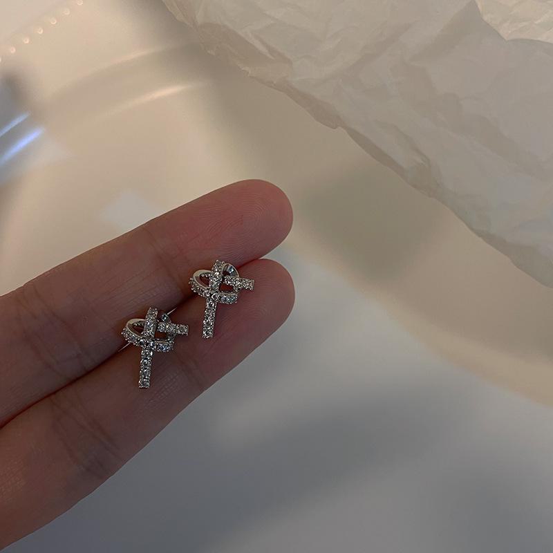 2025 Trendy Zircon Knotted Earrings: Exquisite Korean Style for Women