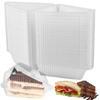 50pcs Triangular Cake Slice Boxes Plastic Cheesecake Take Out Box Sandwich Packing Box Commercial