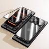 360 Full Protection Metal Magnetic Double-Sided Glass Snap Lock Phone Case For iPhone 17 Air 16 15 14 13 12 11 Pro Max Lens Protection Cover