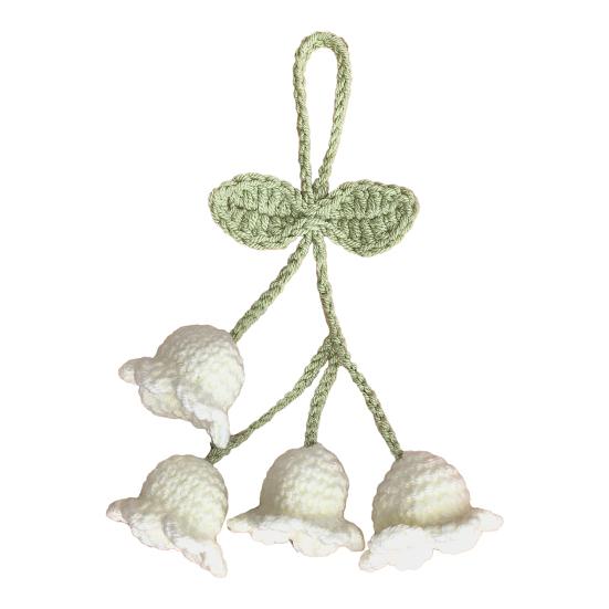 Брелок Подвеска Дизайн Цветка Тюльпана Ручная Вязка Пряжа Крючком Брелок Для Ключей Регулируемый Подвеска На Зеркало Заднего Вида Украшение для Автомобиля