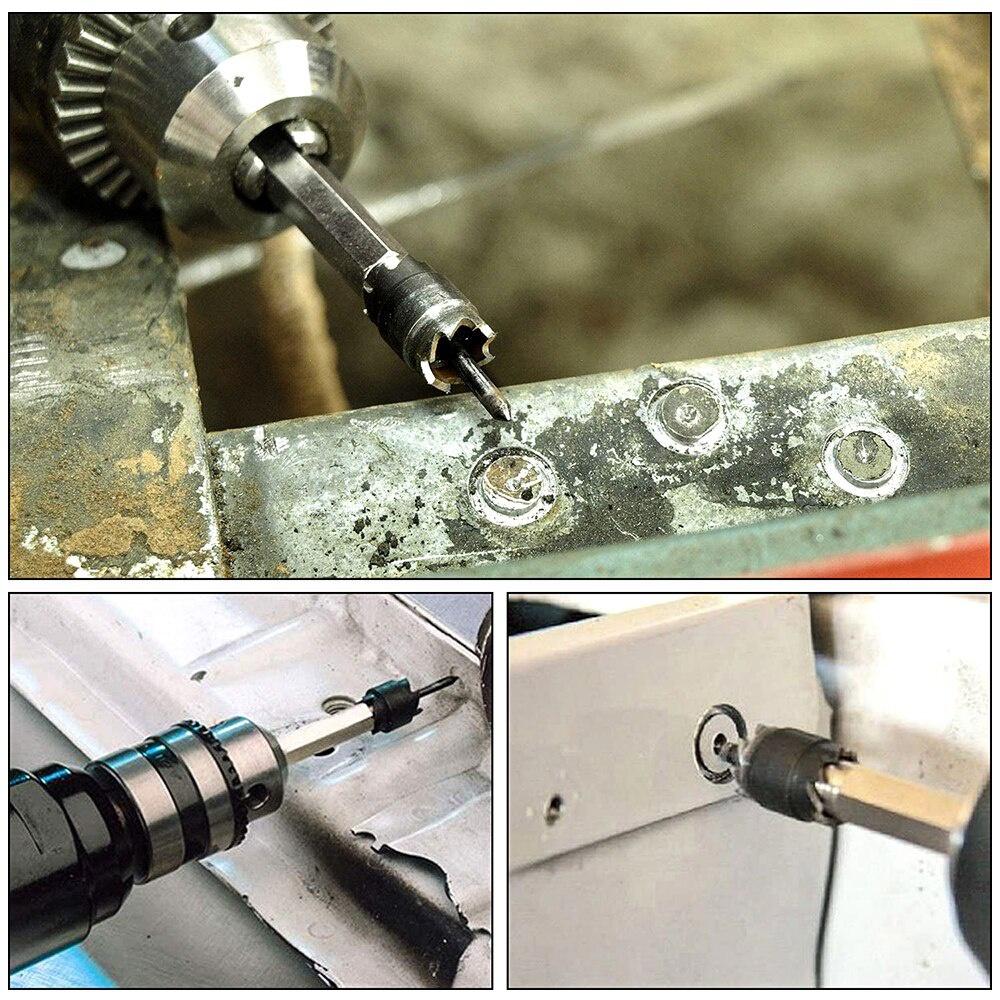 13pcs Spot Weld Cutter Set 3/8 Inch Double Sided Rotary Spot Weld Remover Drill Bit for Power Drill Spot Welding