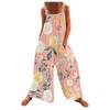 Женские комбинезоны, повседневные комбинезоны с широкими штанинами и принтом, комбинезоны без рукавов с карманами, наряды