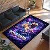 Pug Theme Crystal Velvet Floor Rug Personalized Custom Name Text Warm Carpet Home Decoration