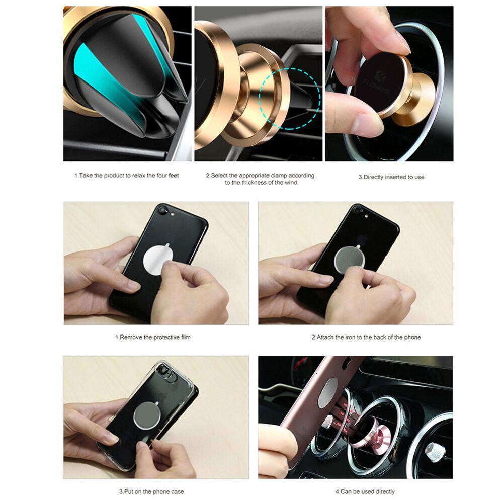Magnetic Car Phone Holder, Universal Mobile Phone Holder for Automobiles