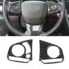 POSSBAY New Real Carbon Fiber Steering Wheel Switch Cover Trim For Honda Civic 10th 2016-2021