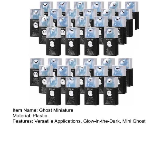 36 шт. Миниатюрные фигурки призраков Светящиеся в темноте Мини-фигурки призраков с коробкой Позитивные миниатюры призраков для Хэллоуинских сувениров для вечеринок DIY-проектов