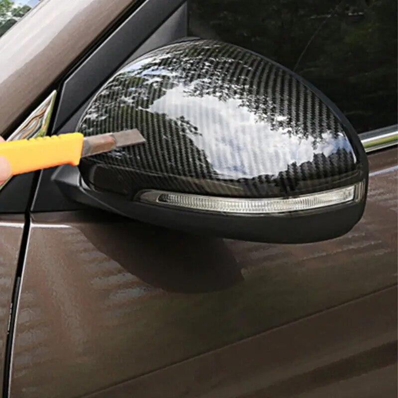 For Hyundai Tucson 2015- 2016 2017 2018  Car Rearview Side Mirror Cover Wing Cap Exterior Door Rear View Case Trim Frame