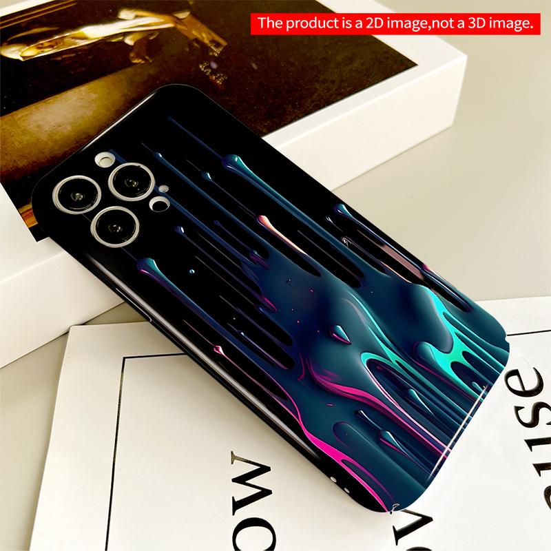 2DFlat Neon Drip Abstract Phone Case All inclusive film hard iPhone case, compatible with iPhone 18 Pro Max 17 16 15 14 13 12 11