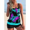 2024 Summer Women Two Pieces Set Tankini New Design Printing Swimwear Bathing Suit Beachwear Fashion Swimsuit Monokini S-8XL