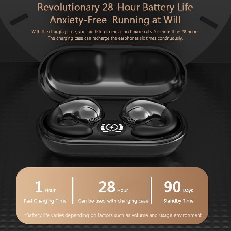 Настоящие беспроводные наушники Bluetooth 5.3 с зажимом для ушей, наушники с шумоподавлением, наушники для бега, спорта, бизнеса, громкой связи, гарнитуры для звонков