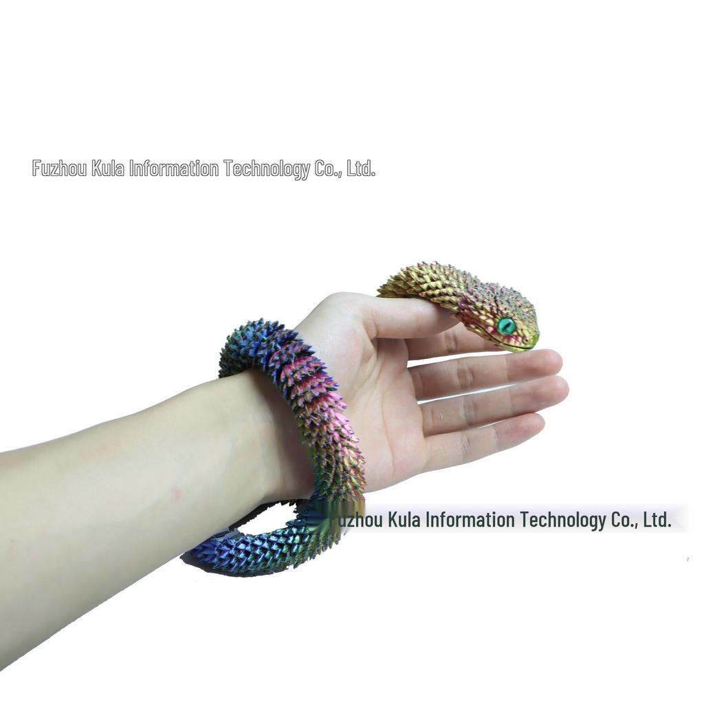 Подвижная фигурка змеи гадюки, напечатанная на 3D-принтере - Креативное имитированное декоративное изделие ручной работы