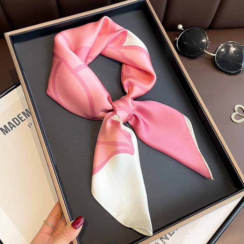Роскошный бренд Имитация шелка Квадратный шарф Женский Шейный Галстук для волос Повязка Хиджаб Косынка Головной платок Ободки Бандана Женский Фуляр 70см