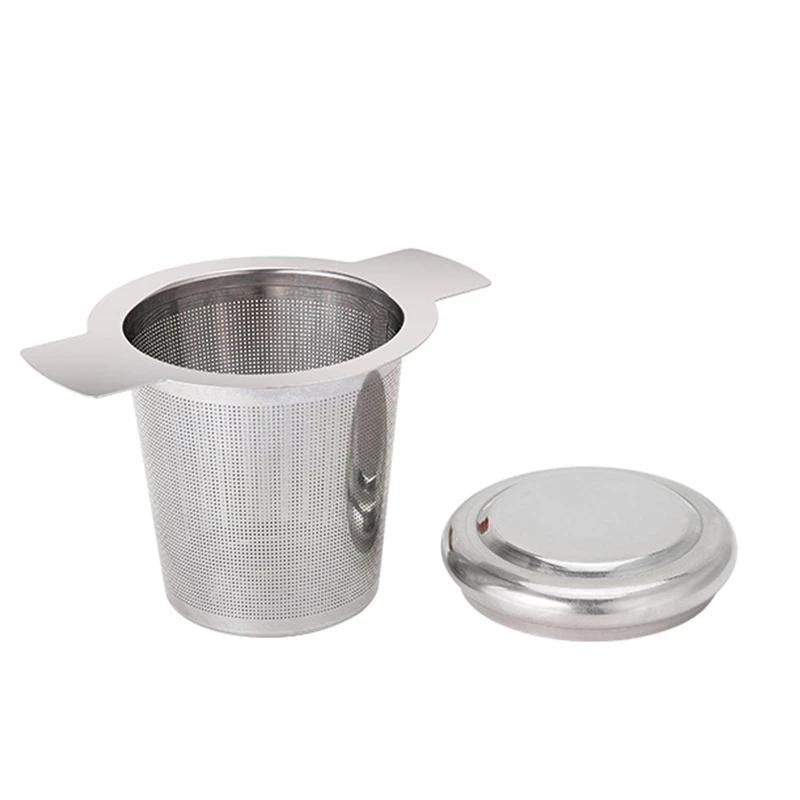 1 шт. Очень тонкий заварочный чайник для рассыпного чая, 304 нержавеющая сталь, чайное ситечко, чайный фильтр с крышкой и термостойкими ручками