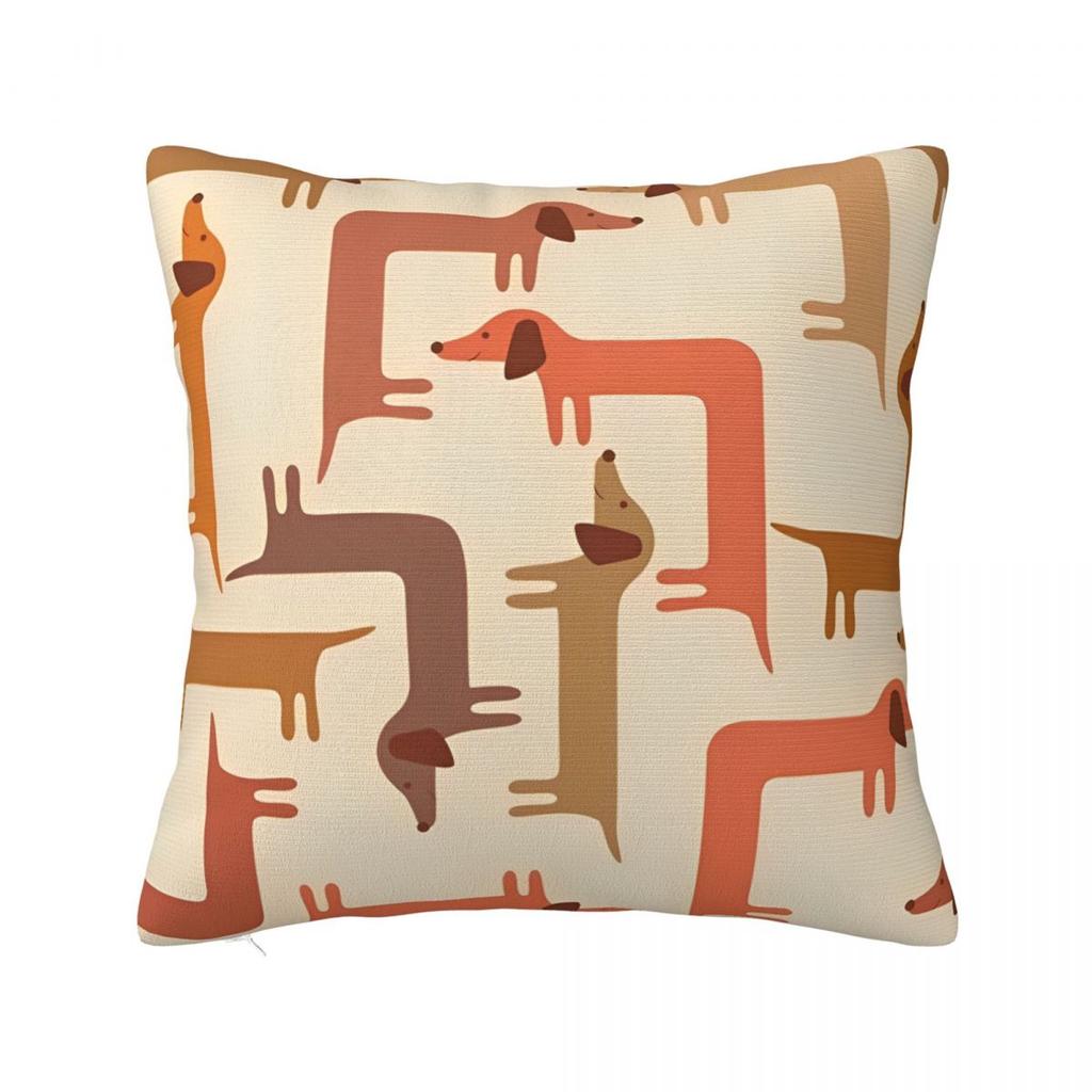 Dachshund Dog Square Pillow Covers Polyester Home Wiener Sausage Doxie Cushion Case Cute Decor Pillowcase 4040