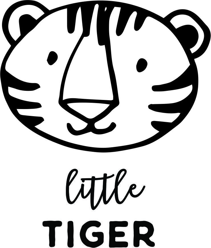 Printtoo Scrap-booking Little Tiger Text & Face Design Square Wooden Rubber Stamp-2 X 2