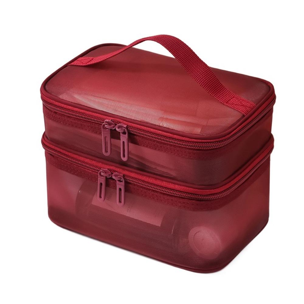 1/2/3 Layers Mesh Cosmetic Bags Zipper Perspective Makeup Bag Casual Cosmetic Storage Bag Women