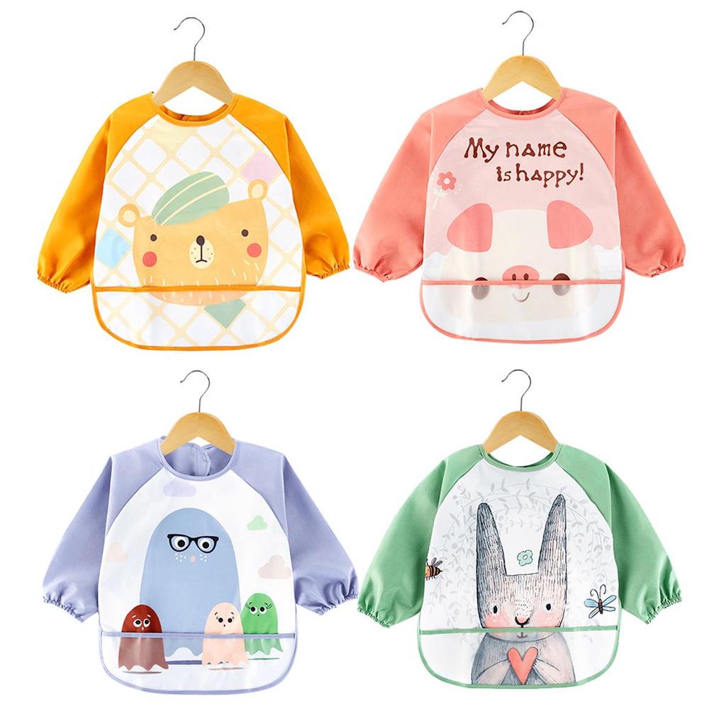 Children's Waterproof Long-Sleeve Smock for Autumn/Winter - Stain-Resistant Bib for Kindergarten Painting