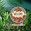 Vintage Engraved Round Aluminum Sign with Painted Wreath Design  Unique Gift for Home Kitchen Garden Bar  Music Venue Decor