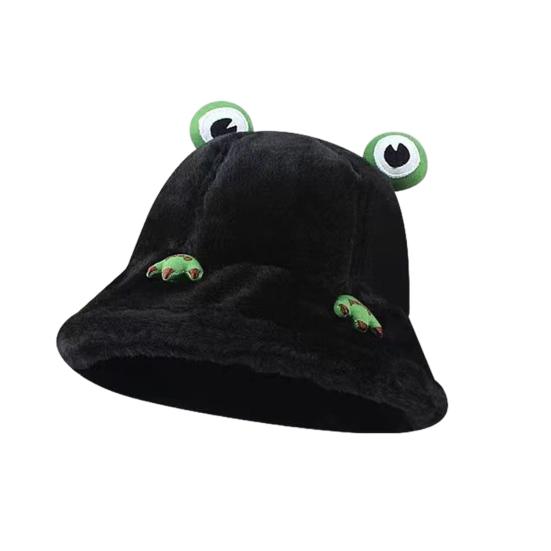Зимняя панама мультяшный 3D дизайн лягушки утолщенная ветрозащитная теплая плюшевая шляпа рыбака женский аксессуар для активного отдыха