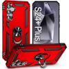 Protective Case - BOOLING - for Samsung Galaxy S24+ - Shockproof - Metal Stand - Red