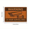 Vintage 24-Hour Surveillance Metal Sign, 8x12 Inch.