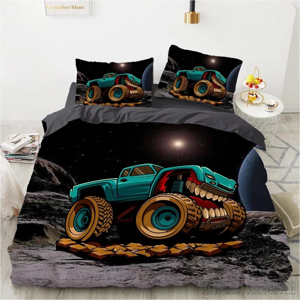 Cartoon Fast Speed Car King  Duvet Cover Set HD Comforter Cover for Kids Bedding Sets Bedclothes Bedroom Decor