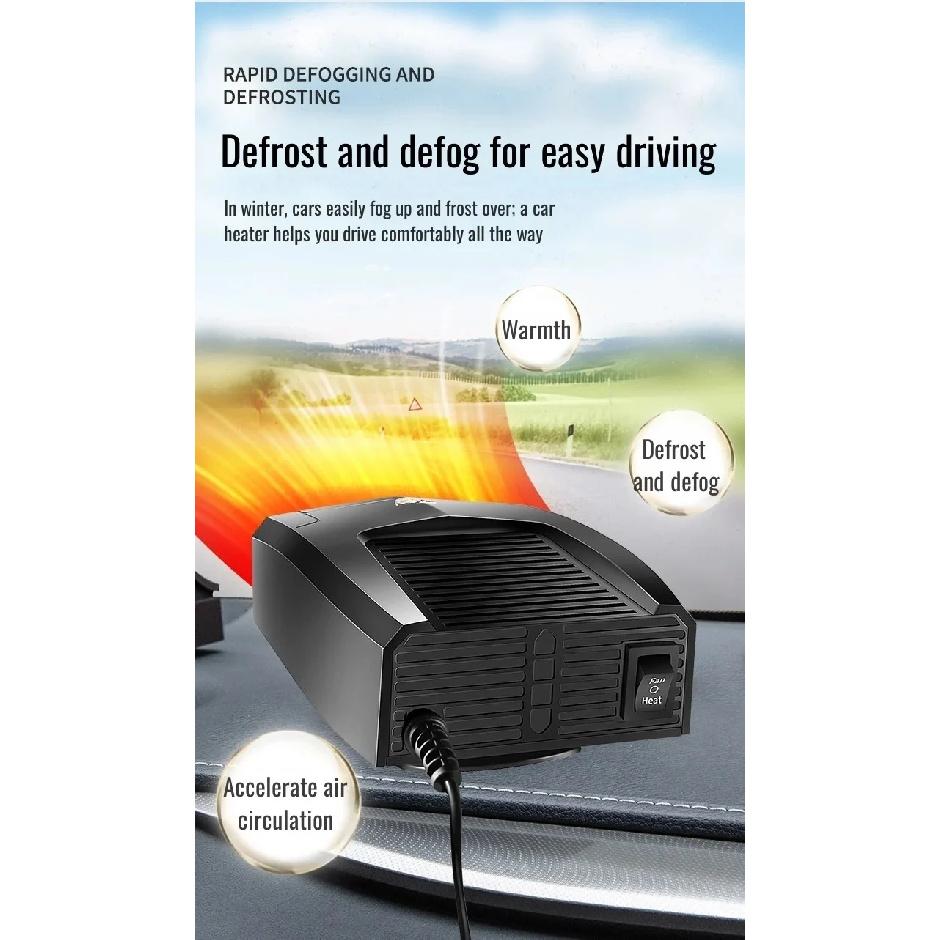12V 24V Winter Car Electric Heater Quick Heating Interior Window Defogging Device for Vehicle