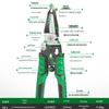 Старые многофункциональные длинногубцы электрика 9 дюймов - Инструмент для зачистки и обжима проводов (модель: LA320929)