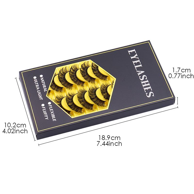10 Pairs Natural False Eyelashes Curl Russian Volumes 3D Fluffy Mink Reusable Fake Lashes Flexible Extensions Faux Cils