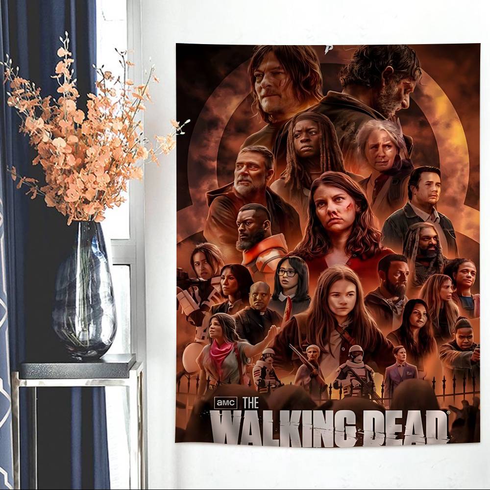 Film WWalkings Classic Movie Ddead Colorful Tapestry Wall Hanging Hippie Flower Wall Carpets Dorm Decor Wall Art Decor