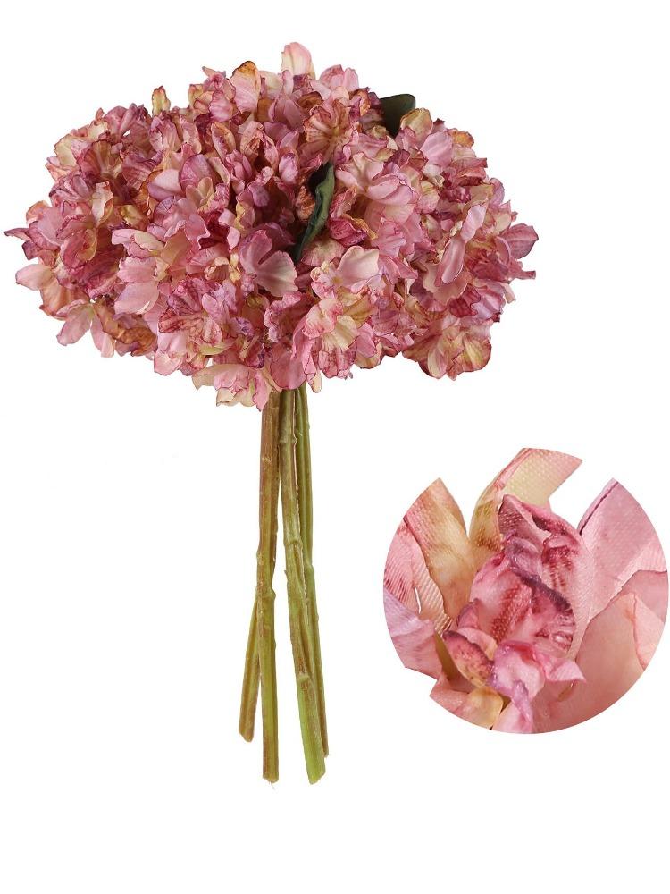 4 шт. Большие винтажные сушеные гортензии из шелка Искусственные цветы Поддельные цветы Свадебные украшения для церемонии Центральные украшения Цветочная композиция Цветочная композиция