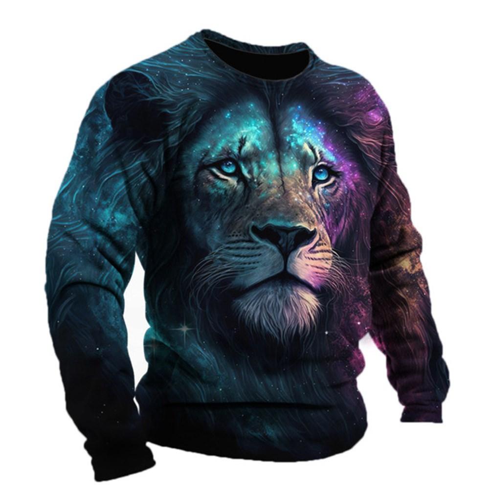 Retro Men's Long Sleeve T-shirt Animal Print Shirt Animal Pattern Clothing Street Apparel Sleeve