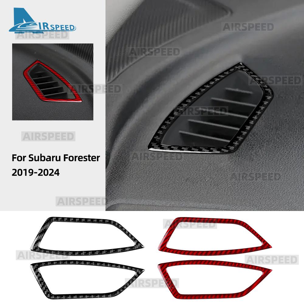 Real Soft Carbon Fiber Sticker For Subaru Forester 2019 2020 2021 2022 2023 2024 LHD RHD Car Air Outlet Frame Side of Dashboard