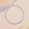 Sparking Double Layer Bracelets for Women Girls Vintage 925 Sterling Copper Small Beads Chain Bracelet Daily Wear Zircon Gifts