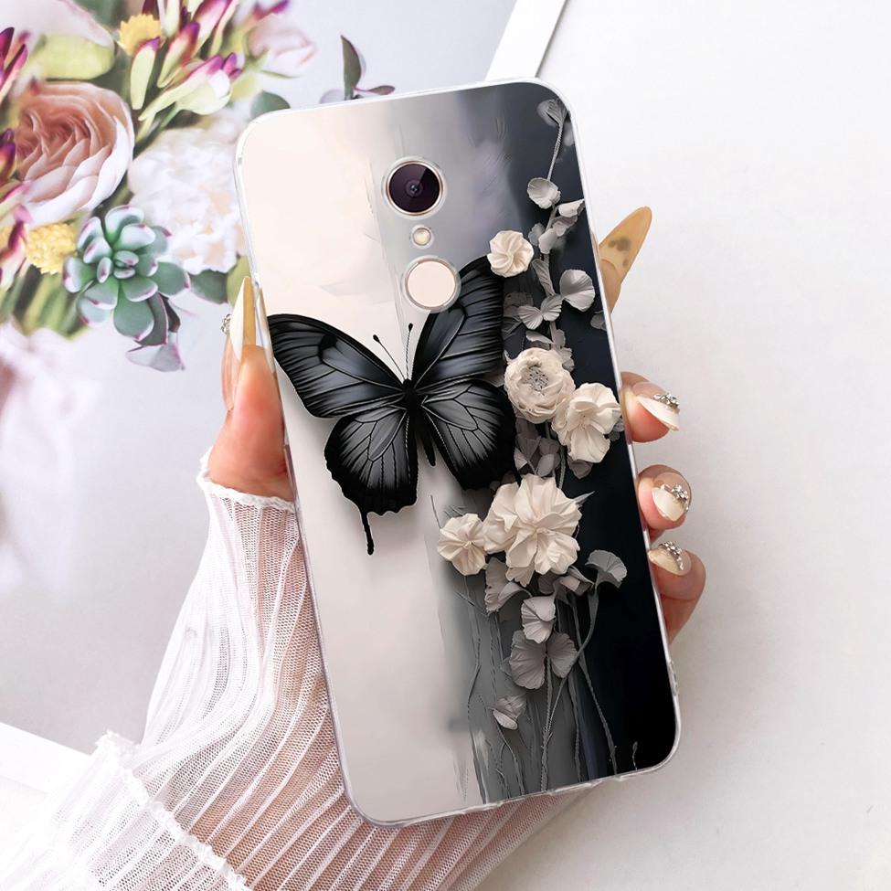 For Redmi 5 Case Cover Transparent Cute Cat Fashion Butterfly Funny Painted Casing MDG1 MDI1