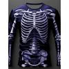 Графический дизайн черепа повседневная субкультура мужская 3D-печать спортивная уличная рубашка с длинными рукавами и круглым вырезом одежда весна и осень