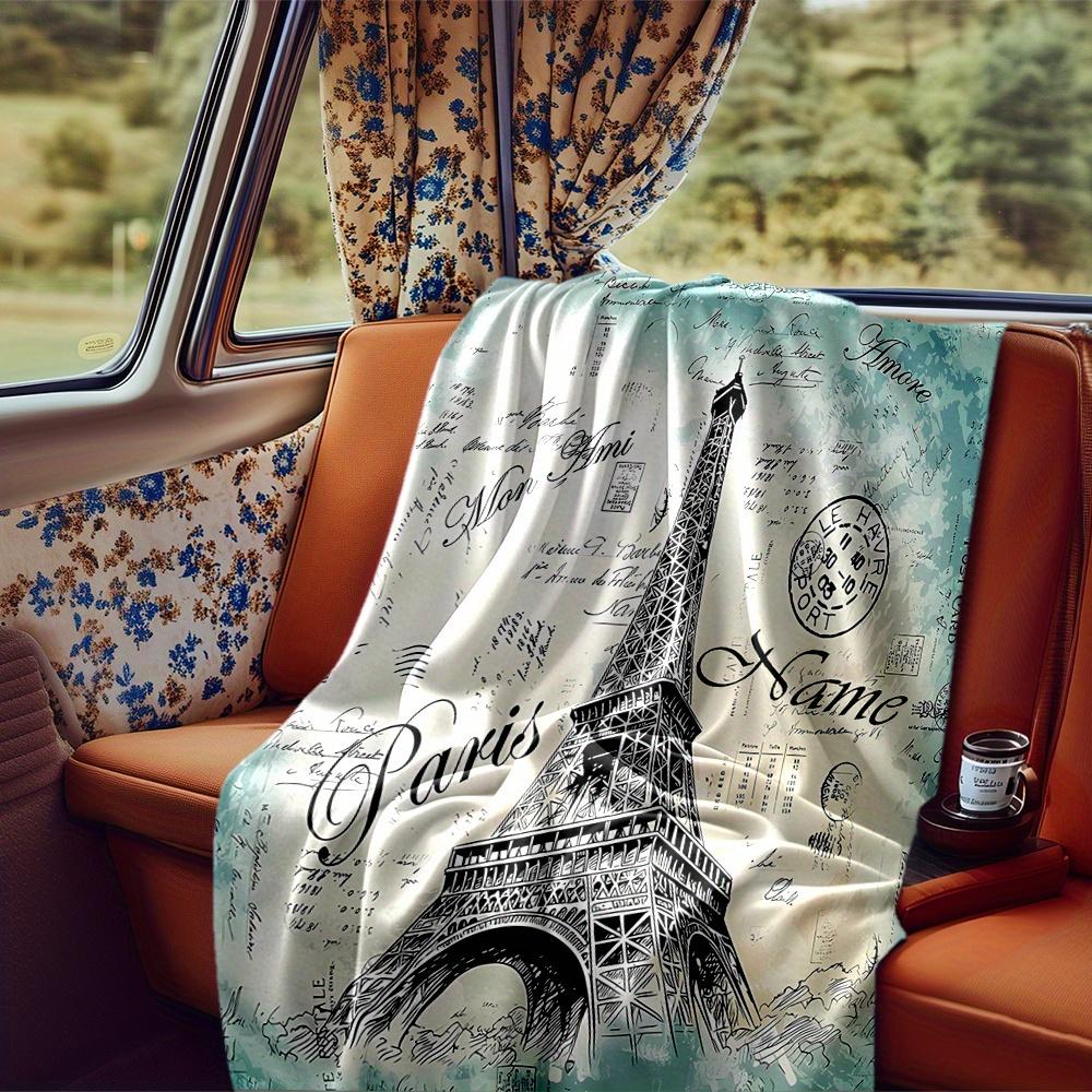 Eiffel Tower Paris Mon Ami Blanket Personalized Name Soft Comfortable Stylish Blanket Car Blanket Perfect For Travel Camping Outdoor Home Suitable For