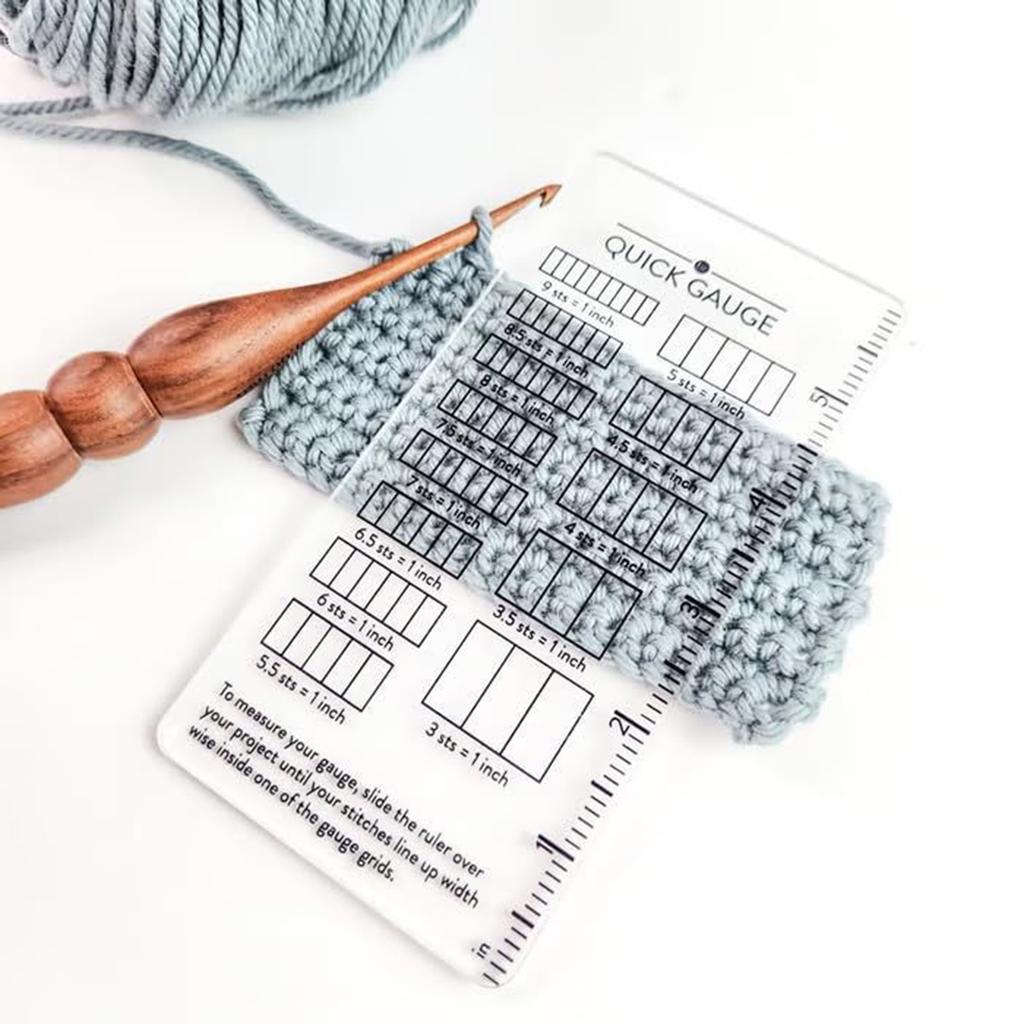 Быстрая линейка-измеритель для вязания, измеритель размера спиц для вязания крючком с двойной метрической и имперской шкалой, портативный инструмент для рукоделия 15x6см