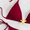 Women's Bikini Set Halter String Side Tie Two-Piece Swimsuit with Starfish Decor Sexy