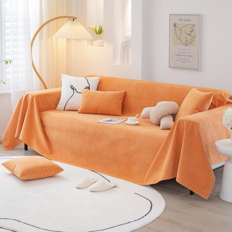 Solid Color Waterproof Blanket Single Full Cover Chenille Sofa Cover Dust Anti-cat Scratch Protection Cover Sofa Blanket Carpet