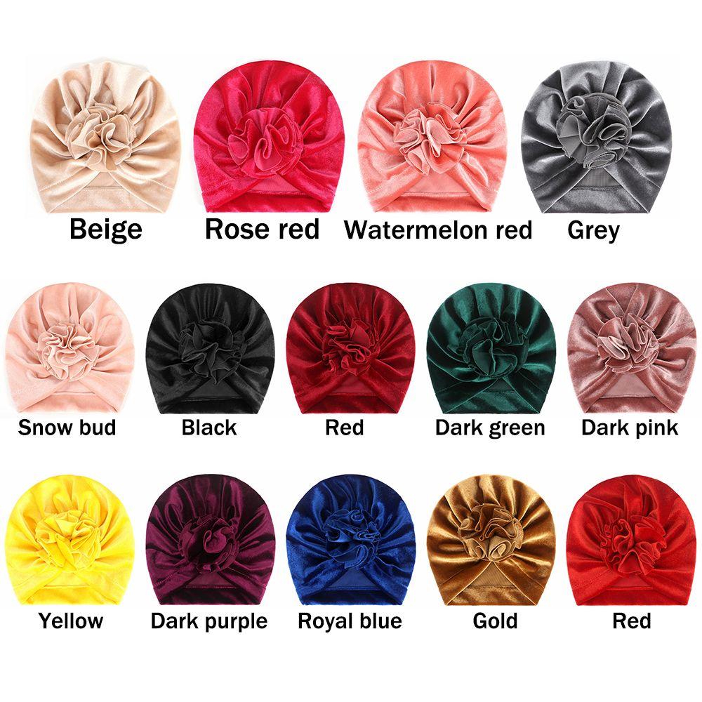 Детские эластичные головные уборы с узлом, детские бархатные тюрбаны, детские повязки на голову, теплая шапочка-бини