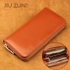 Unisex Oil Wax Cowhide Leather Wallet: Long Zip Design, Bestseller In Japan
