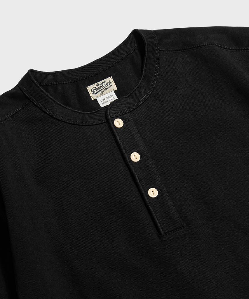 Beulonseun 10,6 унций Хлопковая футболка-henley с коротким рукавом Черная
