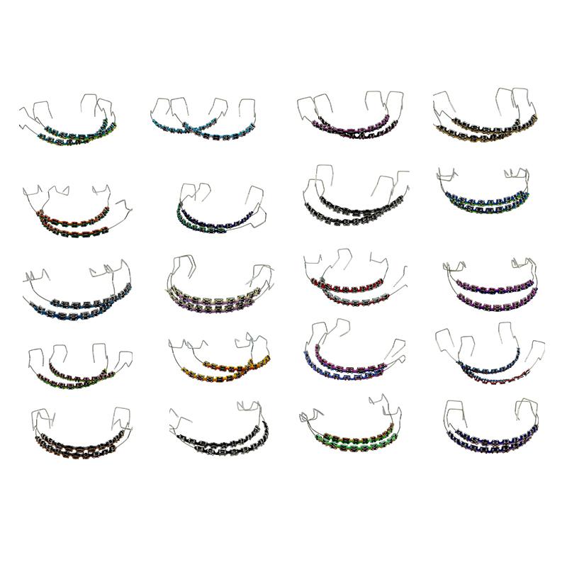 1 пара поддельных брекетов, цветные брекеты для зубов, временные металлические дуги, металлические брекеты, ортодонтические лигатурные резинки, стоматологические