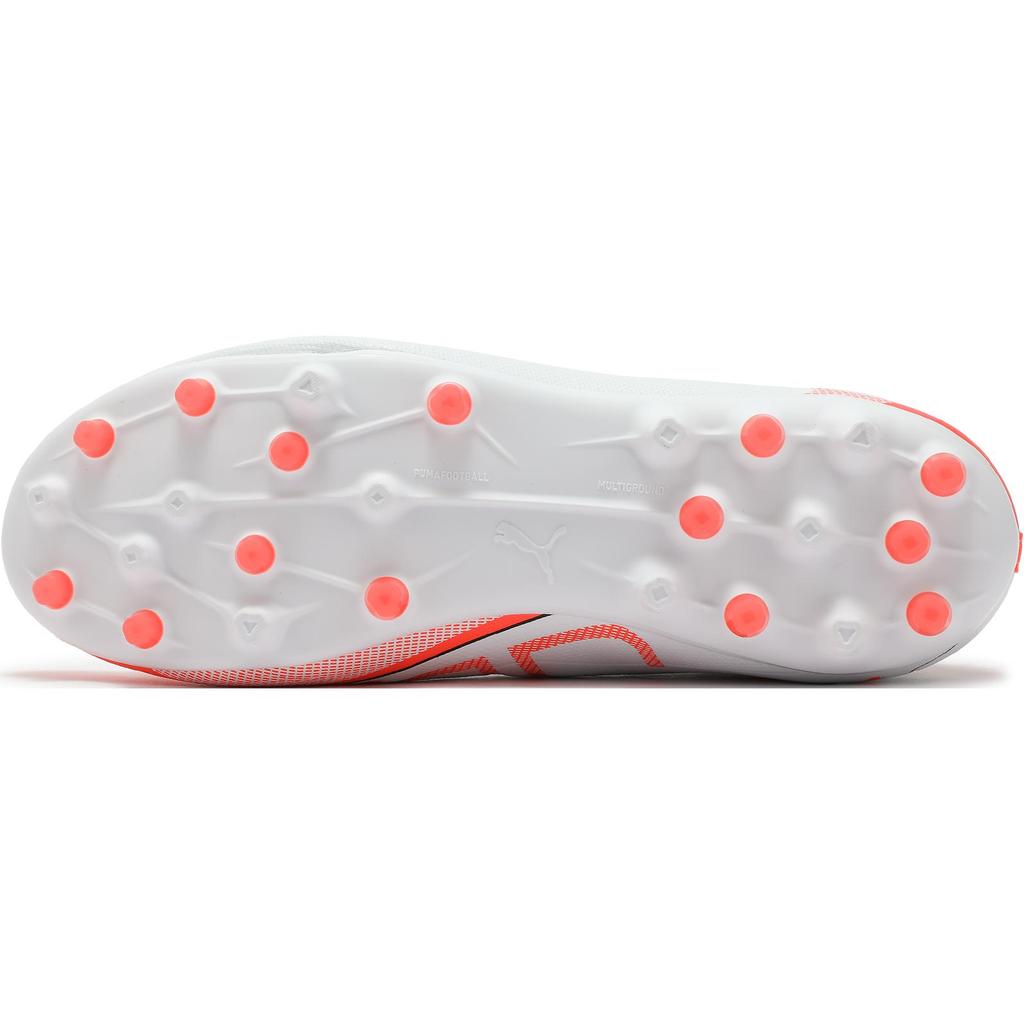 Puma Ultra 5 Match Mg Football Series Soft Comfortable Low Top Kids Football Shoes Kids Football Shoes White Black Bright-Red 108349-01