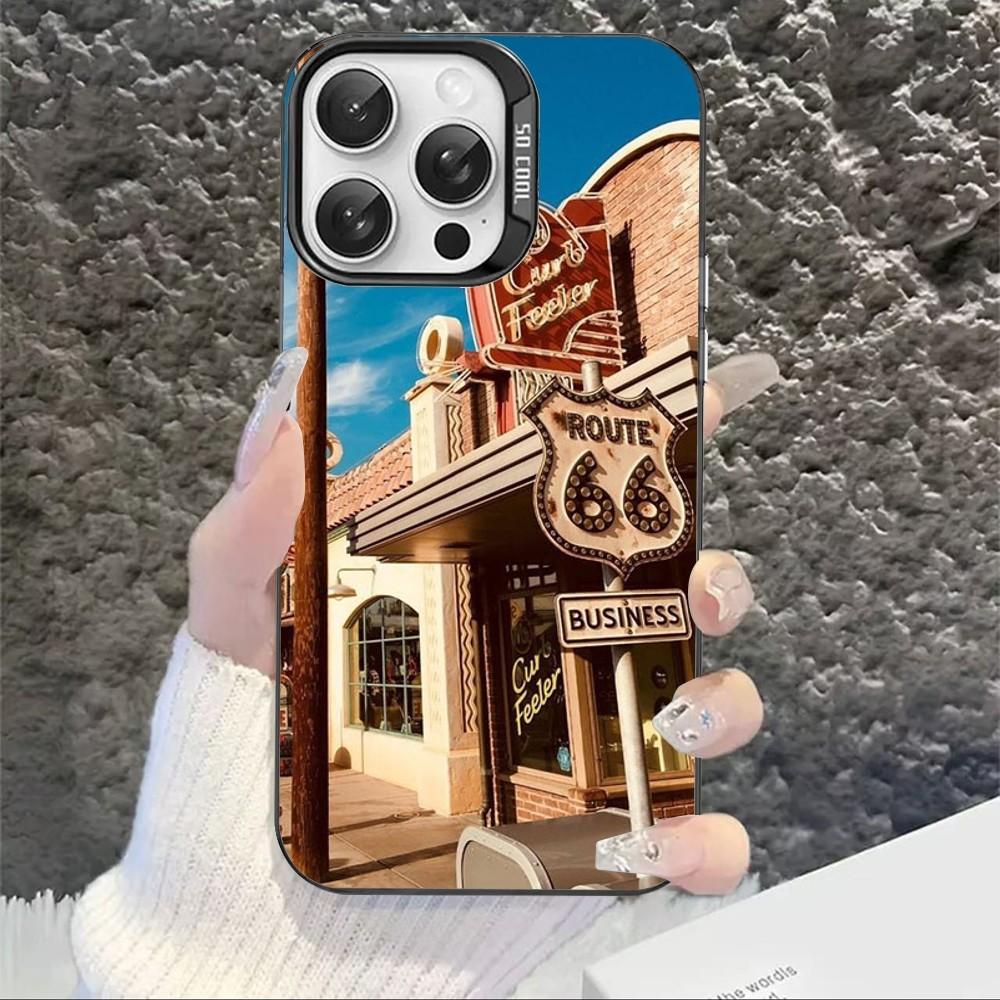Чехол для телефона America Route 66 для IPhone 16 15 14 13 12 11 Pro Max X XR XSMAX 8 7 Plus Матовый противоударный задний чехол