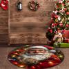 1 шт. Рождественский узор Санты, круглый коврик для дома, нескользящий моющийся ковер из волокна, мягкий удобный коврик для спальни, гостиной
